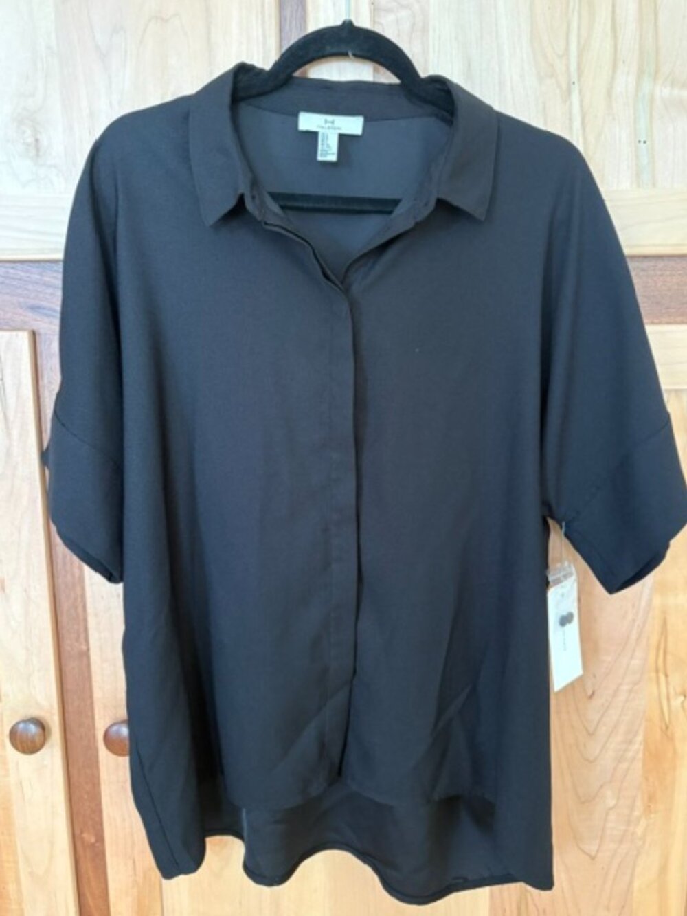 H by Halston Black Blouse size Large NWT